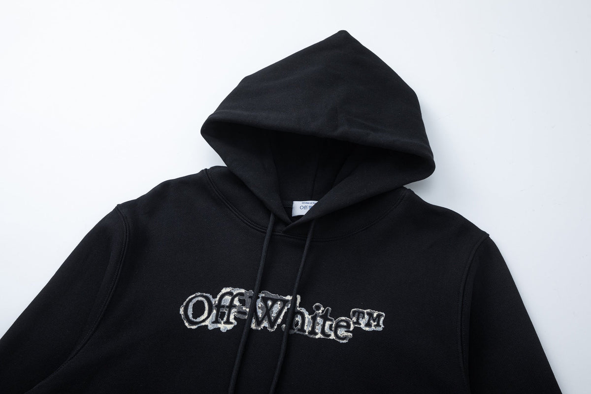 OFF-WHITE Barber Pole Logo Skate Hoodie