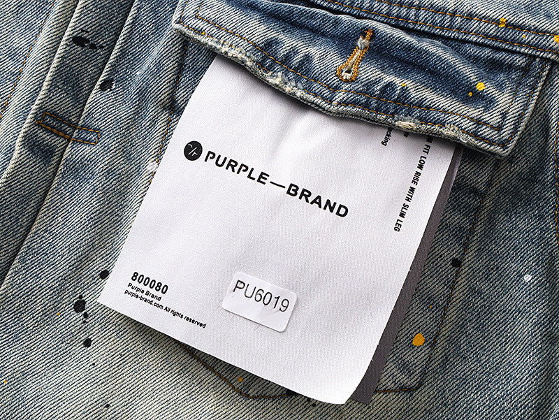 PURPLE BRAND x Denim Tears Co-Branded Vintage Washed Denim Jacket #PU6019