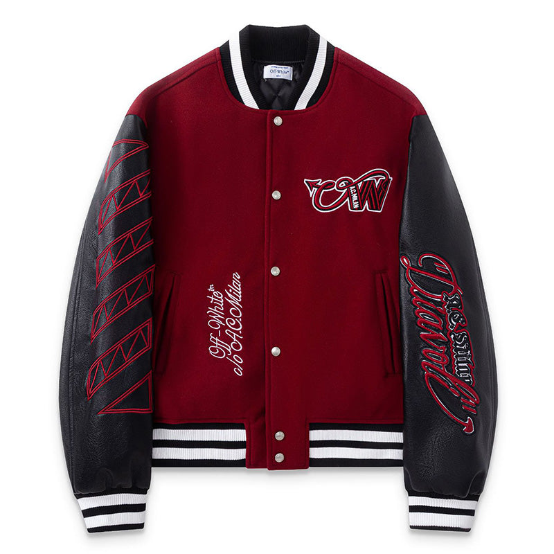Off-White Logo Embroidered Jacket – Loose Hip Hop Streetwear
