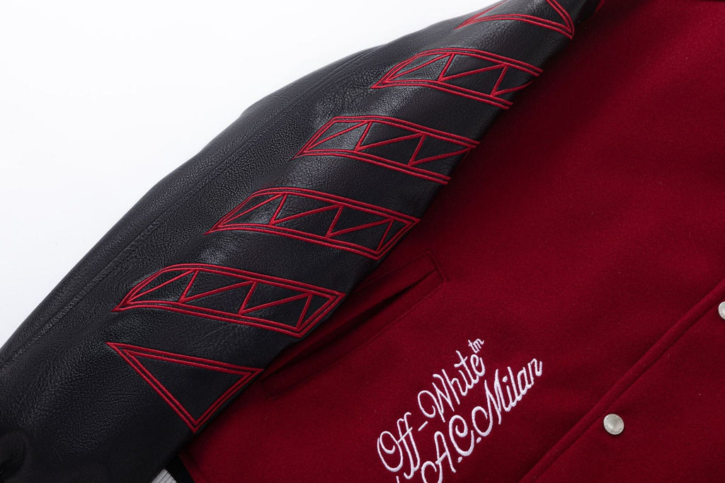 Off-White Logo Embroidered Jacket – Loose Hip Hop Streetwear