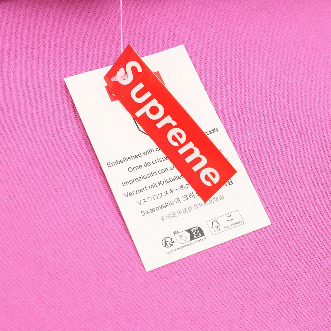 Supreme x Swarovski Motion Logo Hooded Sweatshirt (Pink)