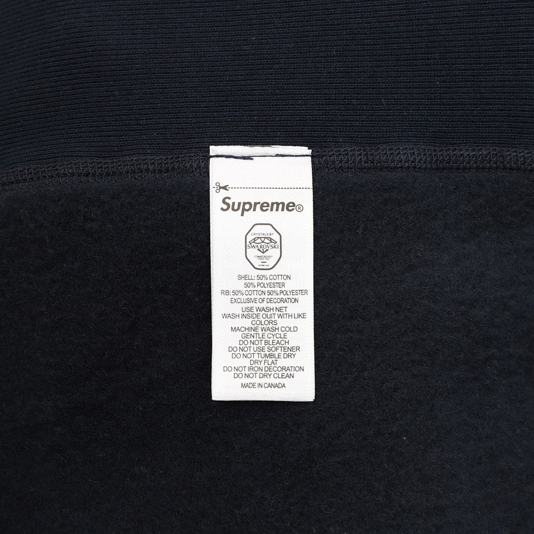 Supreme x Swarovski Motion Logo Hooded Sweatshirt (Navy)