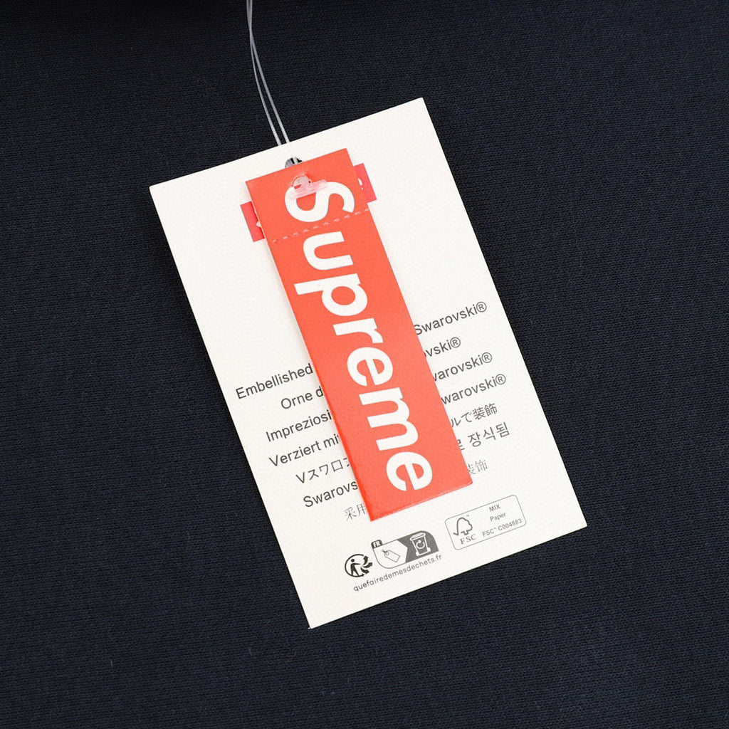 Supreme x Swarovski Motion Logo Hooded Sweatshirt (Navy)