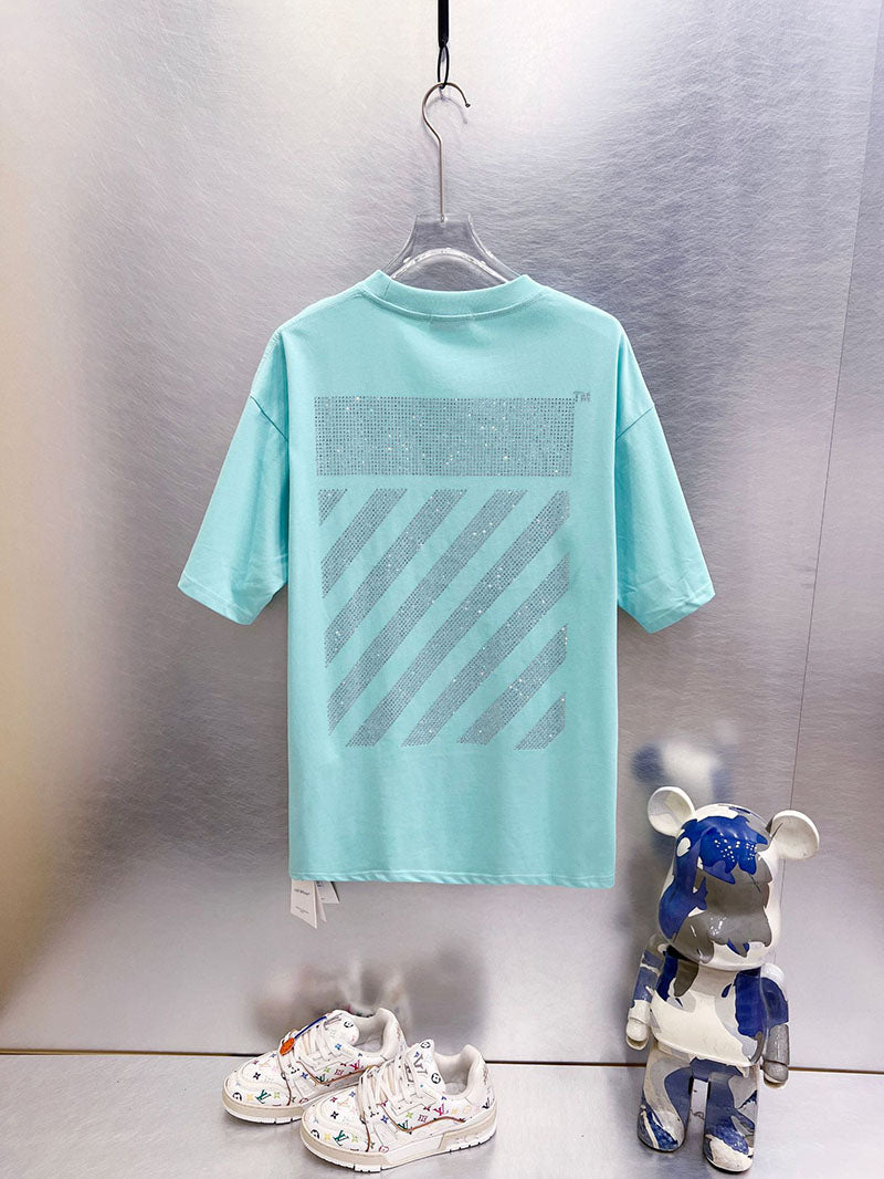 Off-White Big Off Diag Skate T-Shirt — Cyan / White / Black