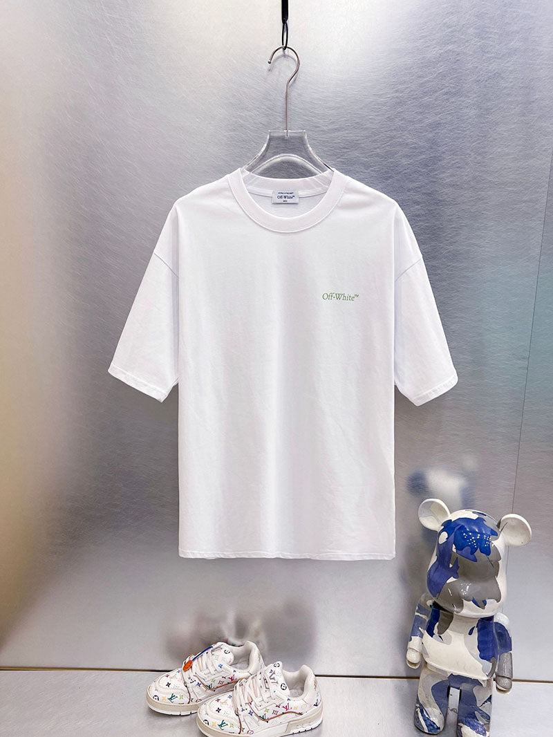 Off-White Diag Spray T-Shirt — White / Blue / Black