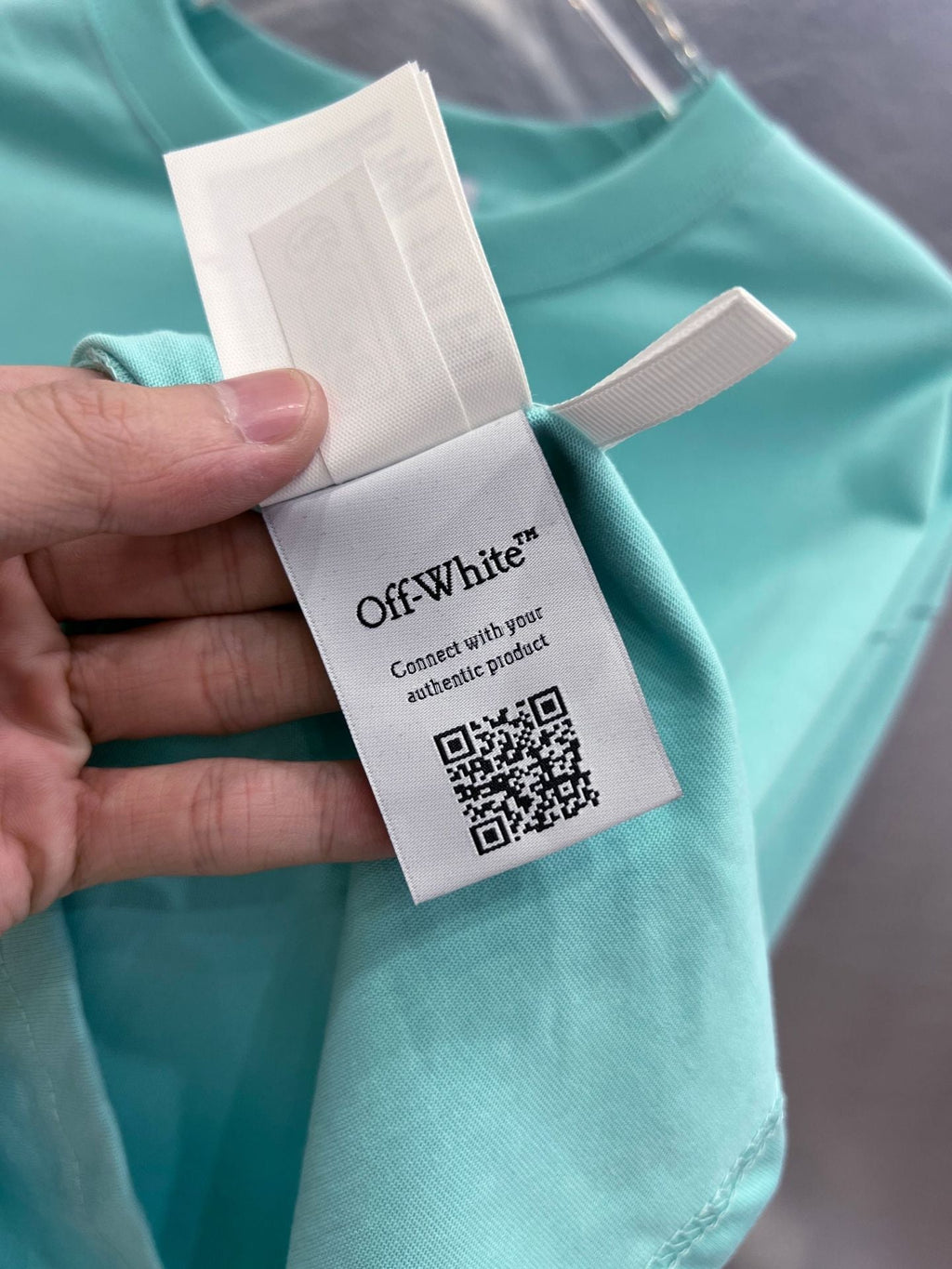 Off-White Arrow Print T-Shirt — White / Black / Cyan