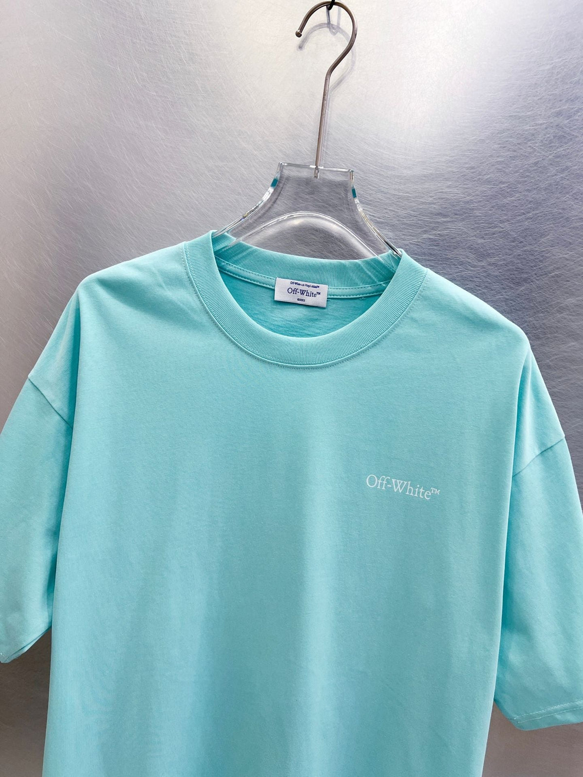Off-White Arrow Print T-Shirt — White / Black / Cyan