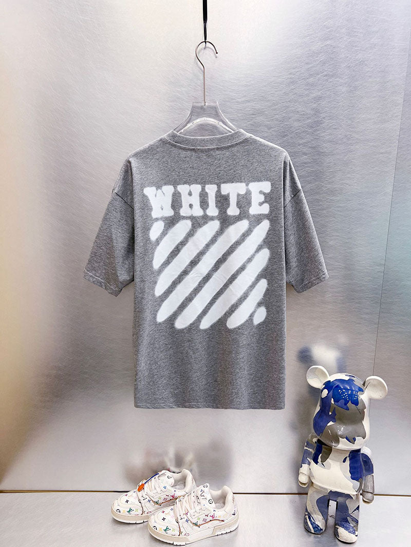 Off-White Diag Spray Tee — Grey / White / Black