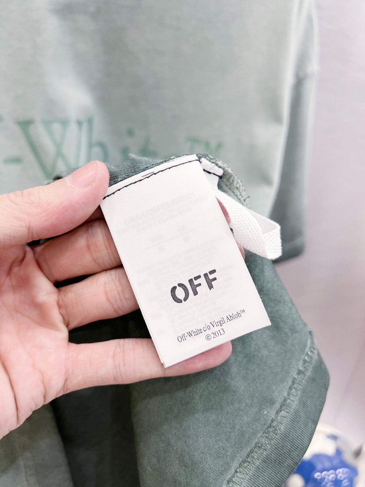 Off-White Laundry Skate Logo Tee — Matcha Green / Light Apricot