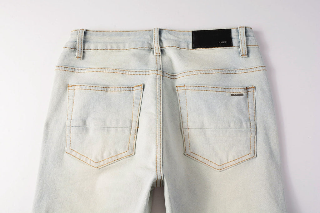 AMIRI Slim Jeans #8990 – Distressed Cotton Denim