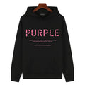 Purple Brand Logo Pattern Hoodie