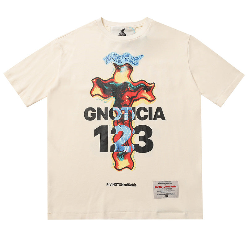 Fear of God x RRR123 Dissolving Cross Letter Print T-Shirt – Apricot
