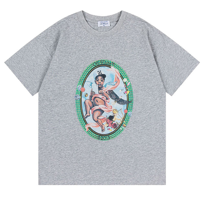 Off-White Fresco Oval T-Shirt — Grey / Black / White