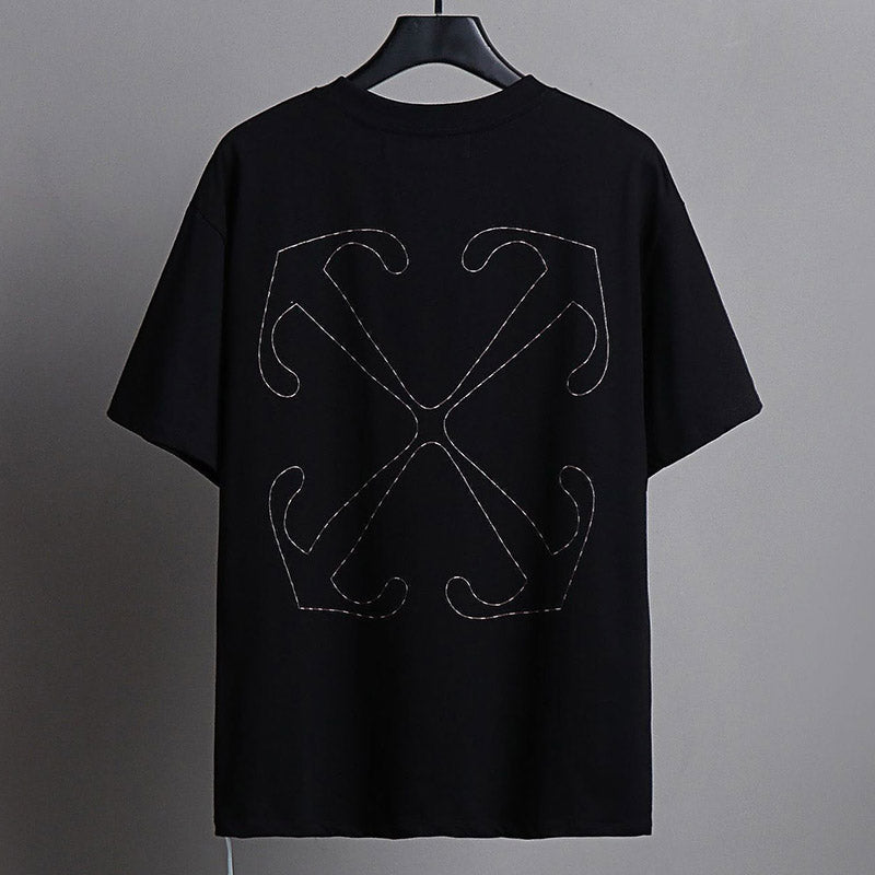 OFF-WHITE Embroidery Letter Arrow Pattern T-Shirt