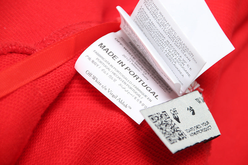 OFF WHITE Mona Lisa Frame Pattern Hoodie – Red, White & Black
