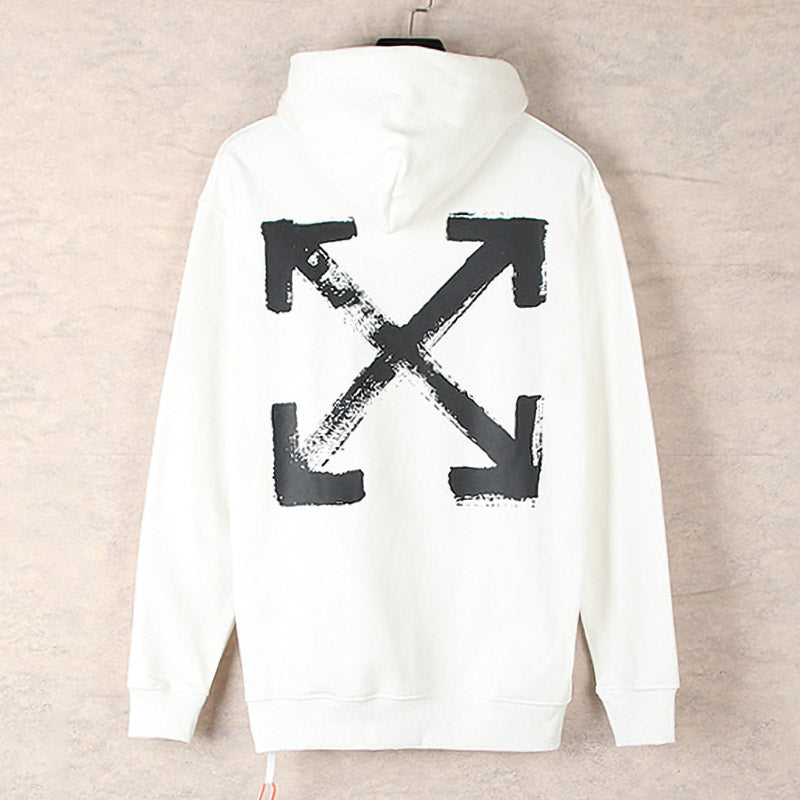 OFF WHITE Graffiti Script Logo Hoodie – Black & White