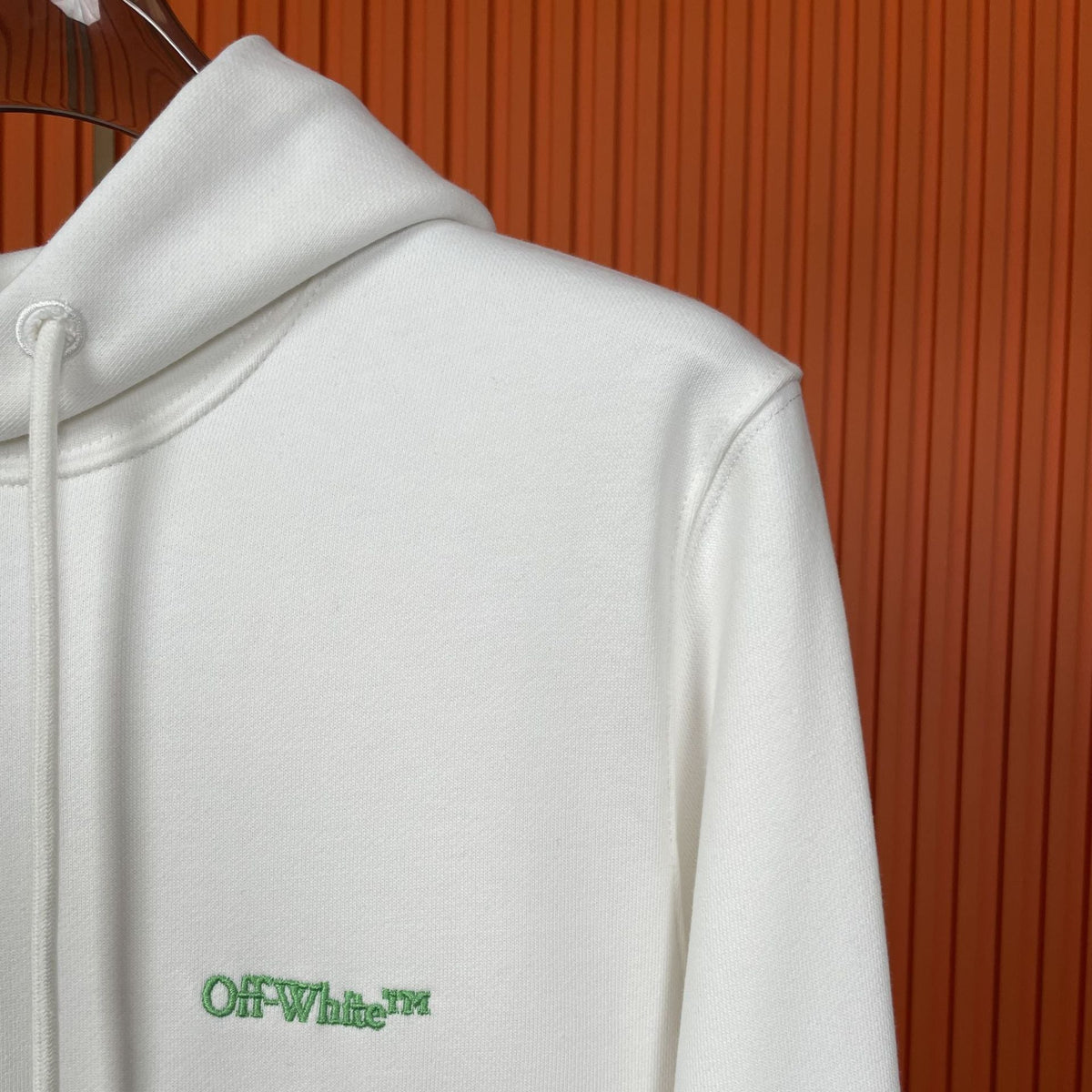 OFF WHITE Alien Embroidery Earth Pattern Hoodie – White & Black