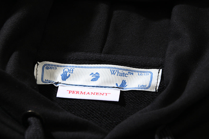 OFF WHITE Caravaggio Pink Taped Diptych Hoodie – White & Black