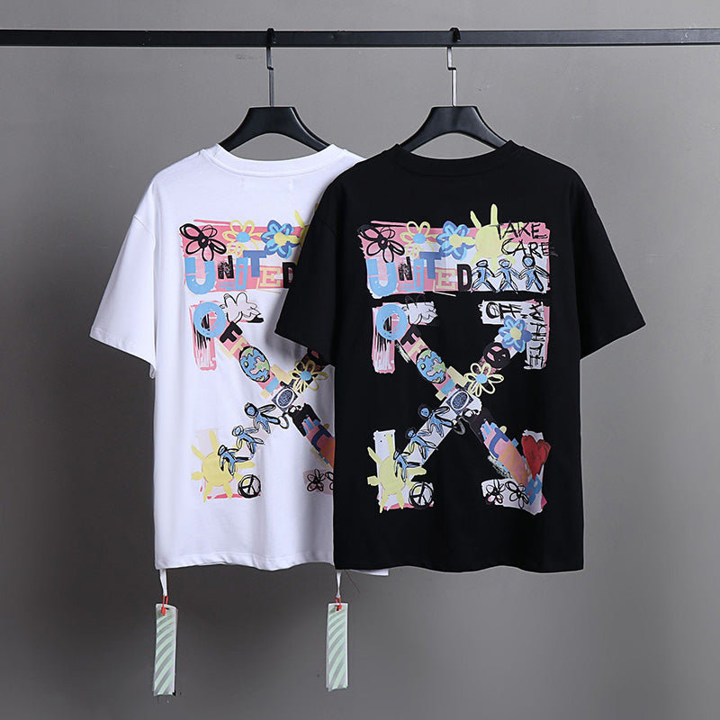 OFF-WHITE "OW Together" Colorful Graffiti Graphic T-Shirt