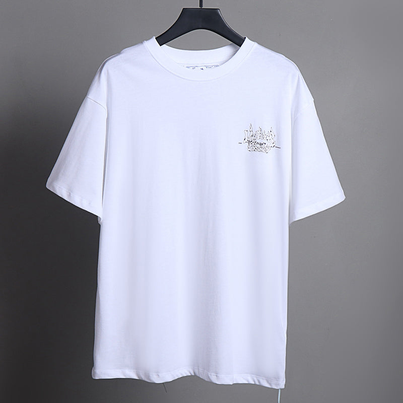 OFF-WHITE "No Fear" Flame Gothic Graphic T-Shirt