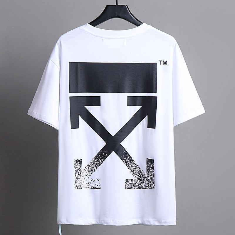 OFF-WHITE Black & White Printed Arrow Pattern T-Shirt
