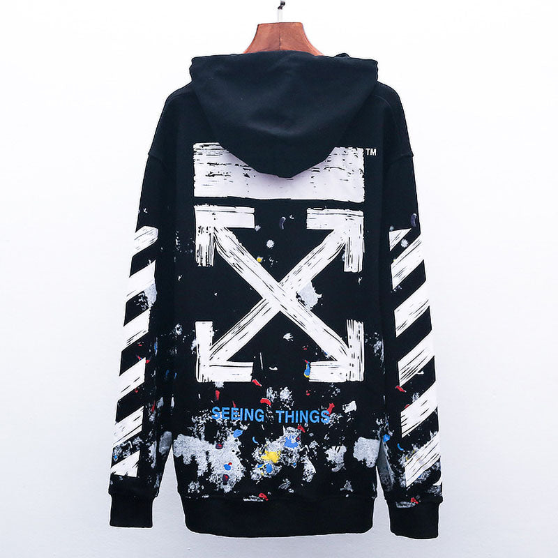 OFF-WHITE Fireworks Splash Graffiti Hoodie