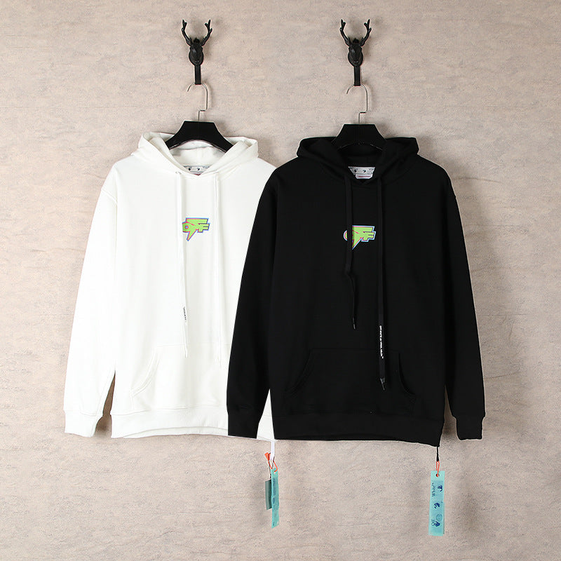 OFF WHITE Classic Logo Hoodie – White & Black