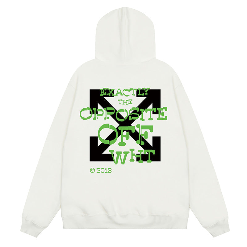 Off-White Arrow Logo Pullover Hoodie — White / Black