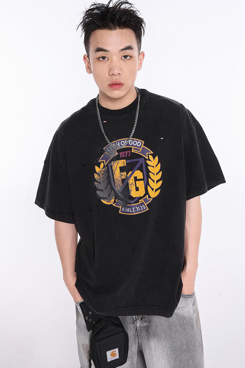 Fear of God Wheat Print T-Shirt – Apricot / White / Black