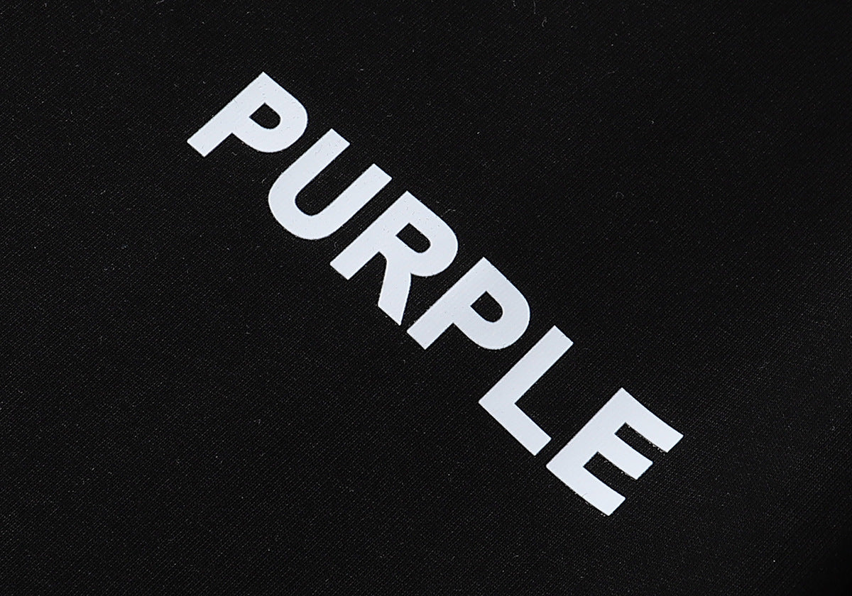 Purple Brand Logo Print T-Shirt | Black & White