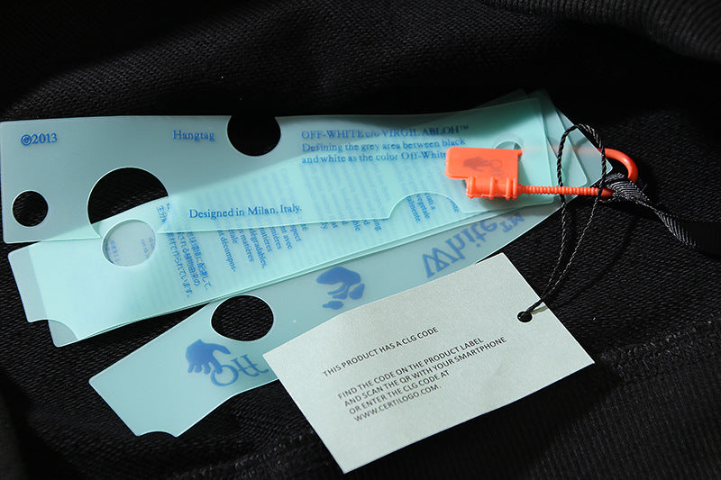 OFF WHITE Caravaggio Triptych Taped Hoodie – White & Black