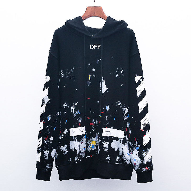 OFF-WHITE Fireworks Splash Graffiti Hoodie