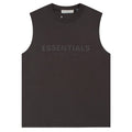 Fear of God Flocked Logo Letter Print Sleeveless T-Shirt – Brown / Grey / Khaki