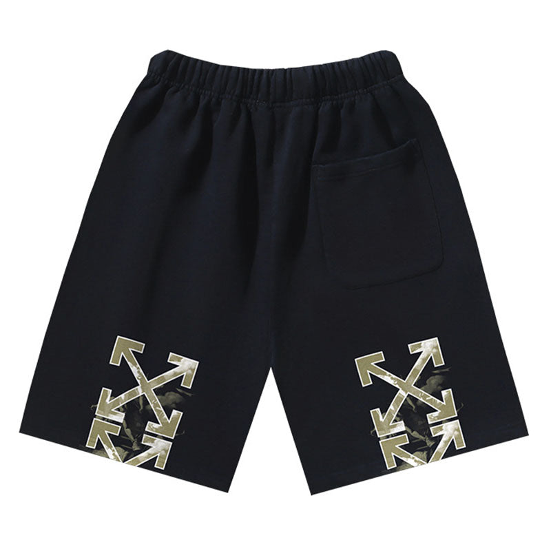 OFF-WHITE "Camo Arrow" Military Fill Cotton Sweatshorts