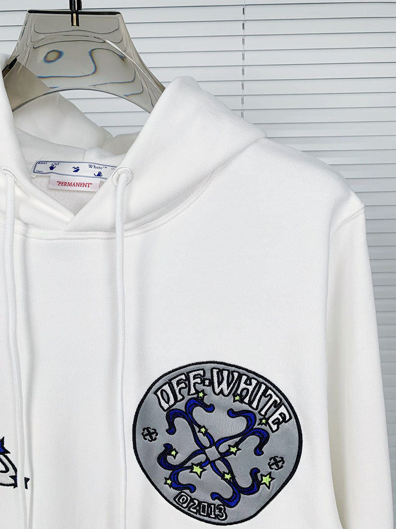 OFF WHITE Alien Arrow Pattern Hoodie – White & Black