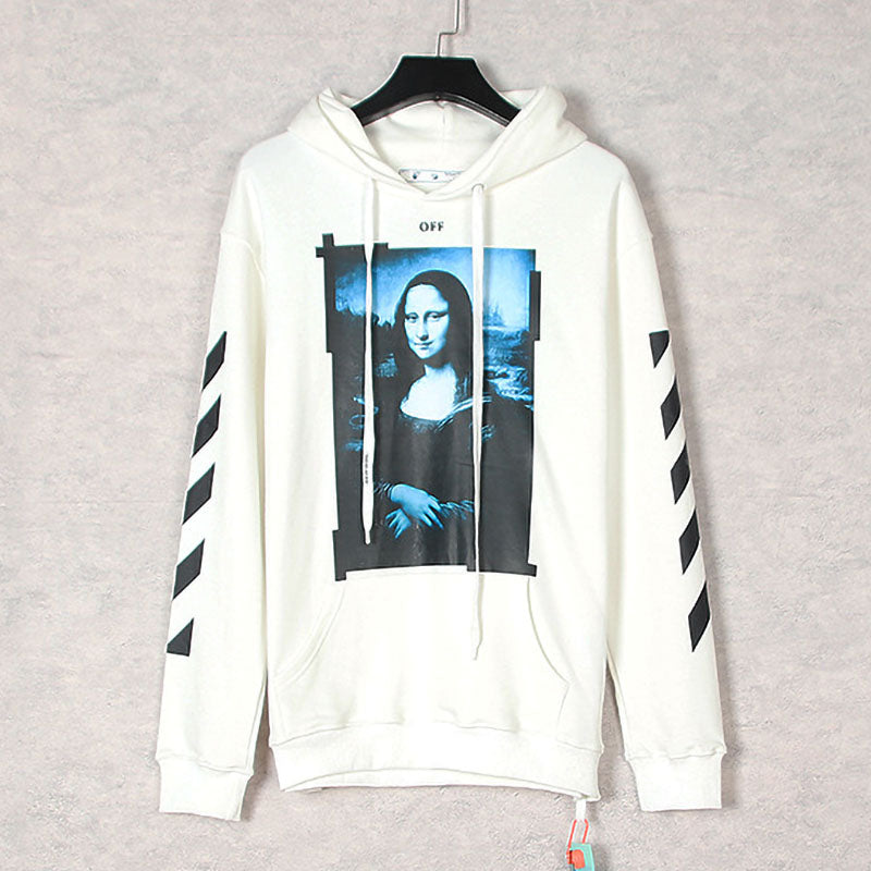 OFF WHITE Mona Lisa Frame Pattern Hoodie – Red, White & Black