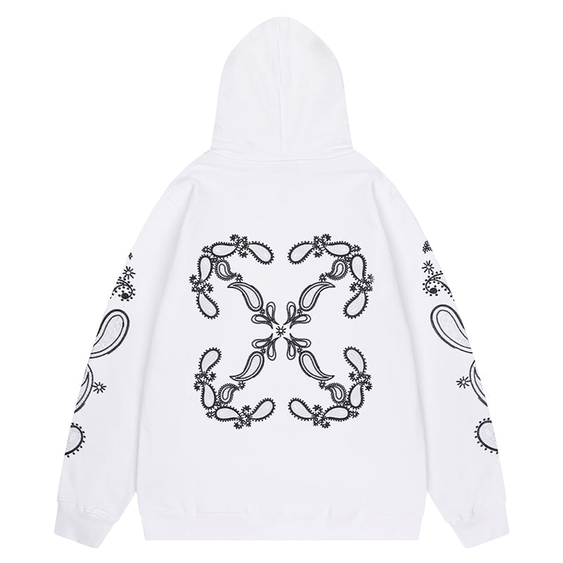 Off-White Logo Drawstring Hoodie — 100% Cotton Fleece