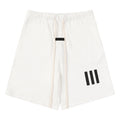 Fear of God Logo Printed Shorts – White / Black / Grey