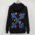 OFF WHITE Star Arrow Embroidered Appliqué Hoodie – Black