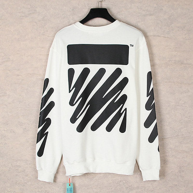Off-White Wavy Arrows Pattern Crewneck Sweatshirt