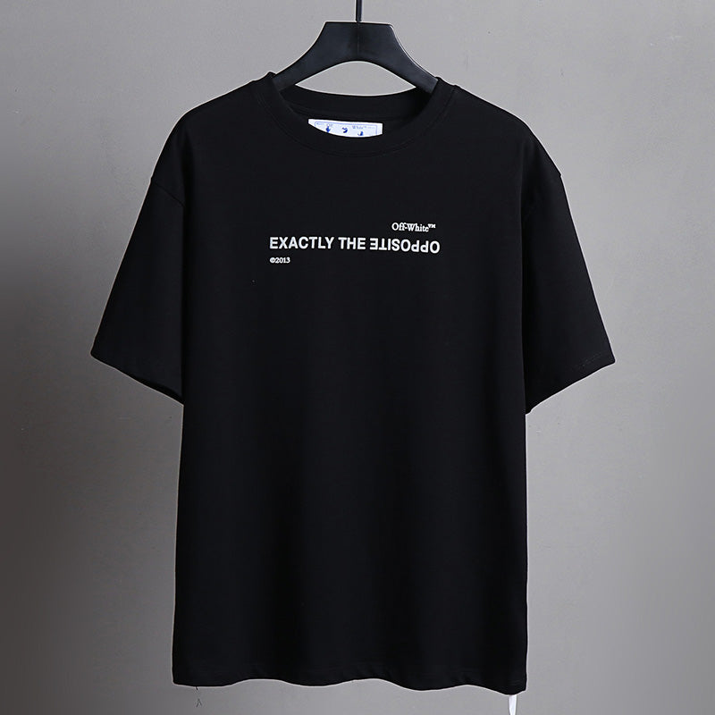 OFF-WHITE "Exactly The Opposite" Mirror Text Graphic T-Shirt
