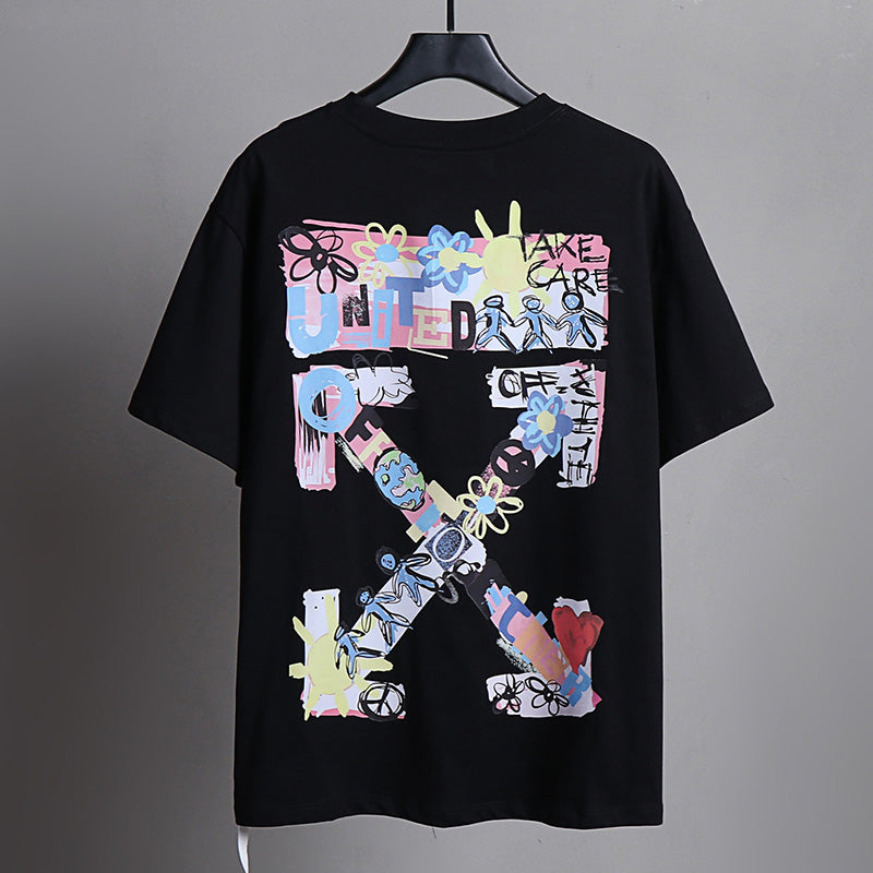 OFF-WHITE "OW Together" Colorful Graffiti Graphic T-Shirt