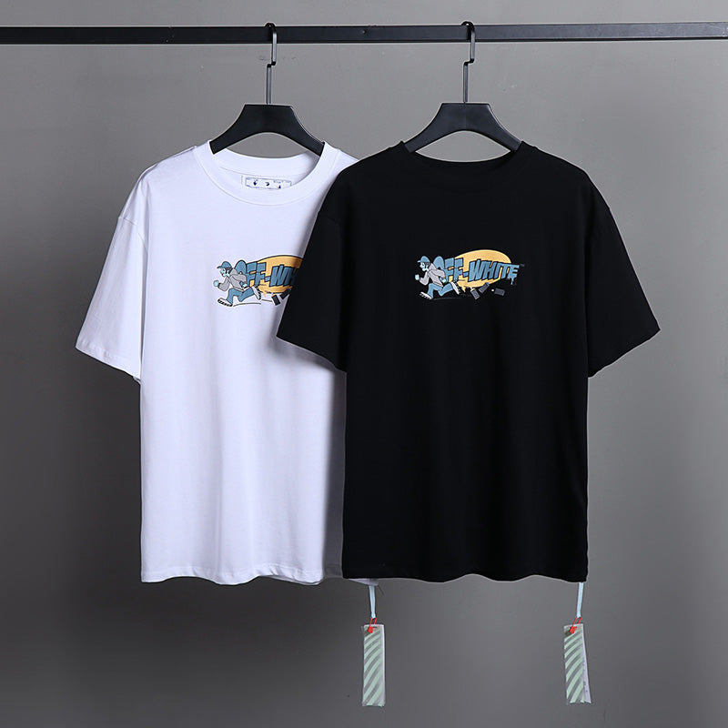 OFF-WHITE Running Man Cartoon Arrow Graphic T-Shirt