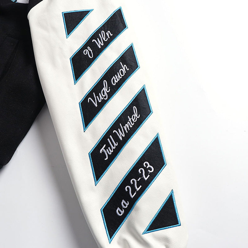 OFF WHITE Baseball Jacket – Loose Fit Hip Hop Streetwear