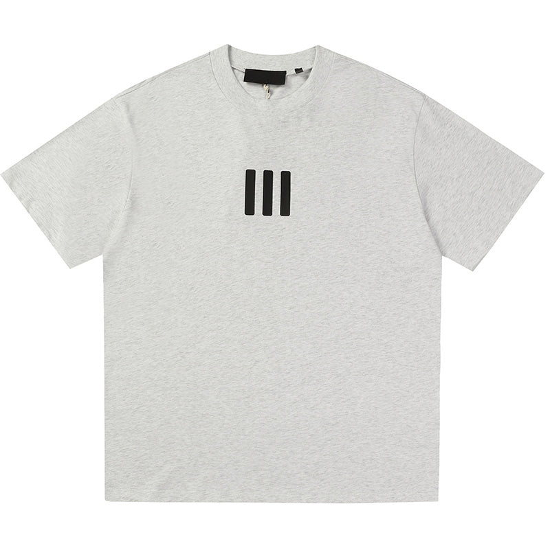 Fear of God x Adidas 3D Rubber Three-Bar T-Shirt – Black / White / Grey