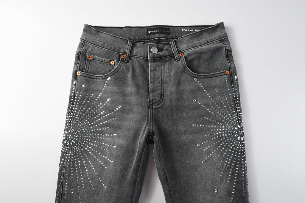 Purple Brand Crystal Diamond Jeans #9123
