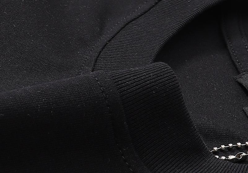 Purple Brand Pattern Print T-Shirt | Black & White
