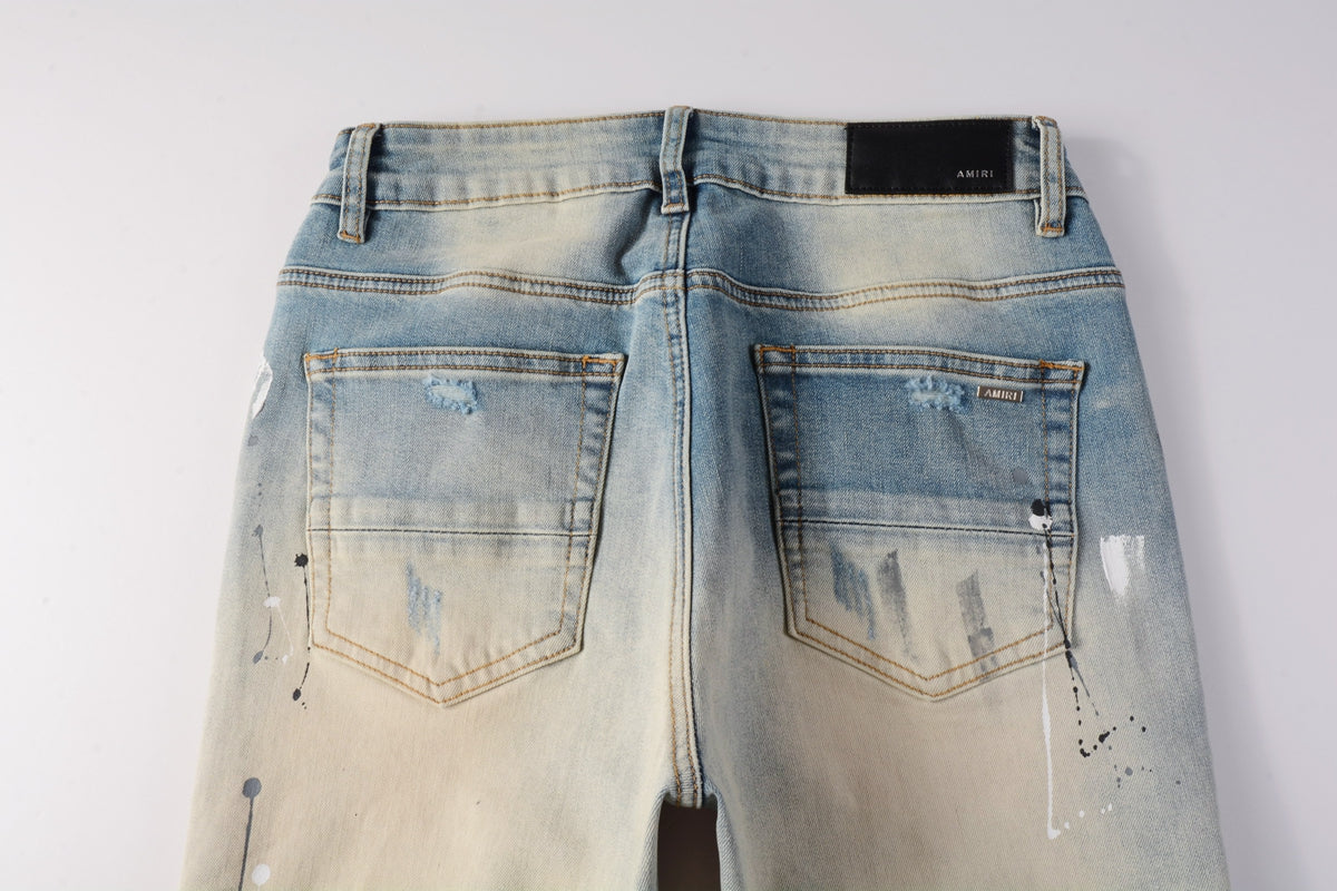 AMIRI Slim Fit Distressed Jeans – Full Length Denim